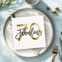 Fabulous 70th | Modern Elegant Chic Gold Birthday