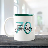 Fabulous 70th | Modern Elegant Teal Green Birthday