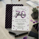 Fabulous 70th | Modern Lilac Purple Birthday Party Invitation<br><div class="desc">Celebrate your fabulous 70th Birthday party with these modern,  elegant,  chic party invitations with brush hand lettering and lilac purple / black design. Background colour can be changed under "customise further". Part of the "Fabulous 70th" collection.</div>