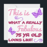 Fabulous 75th Birthday Card<br><div class="desc">A stylish and cute design with black and a vibrant colour, makes for a great birthday gift idea for women.</div>