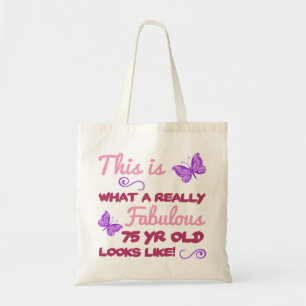 Fabulous 75th Birthday Tote Bag