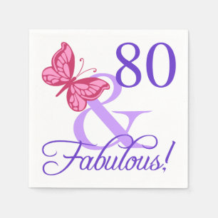 Fabulous 80th Birthday For Women Napkin
