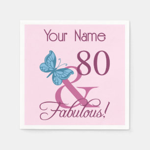 Fabulous 80th Birthday Napkin
