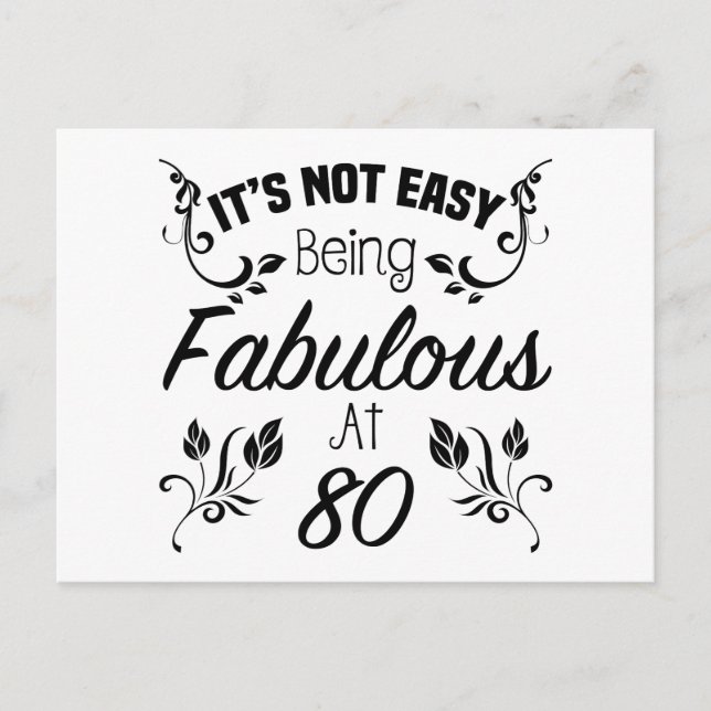 Fabulous 80th Birthday Postcard (Front)