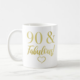 Fabulous 90th Birthday (Gold) Coffee Mug