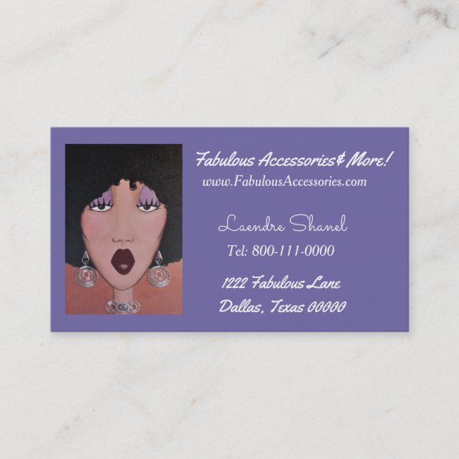 Fabulous Accessories and More! Business Card (Front)