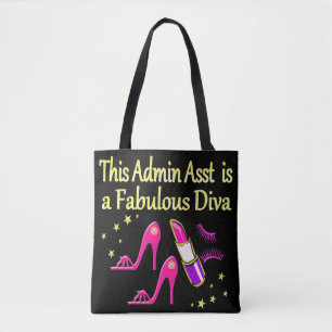 FABULOUS ADMIN ASST DIVA DESIGN TOTE BAG