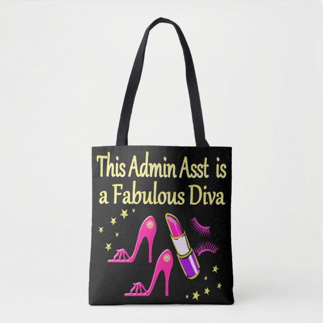FABULOUS ADMIN ASST DIVA DESIGN TOTE BAG (Front)