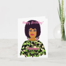 Fabulous African American Woman Happy Birthday Car
