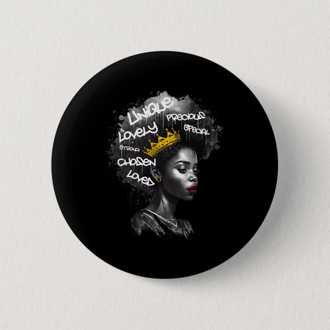 Fabulous Afro Black Woman With Empowering Words An 6 Cm Round Badge (Front)