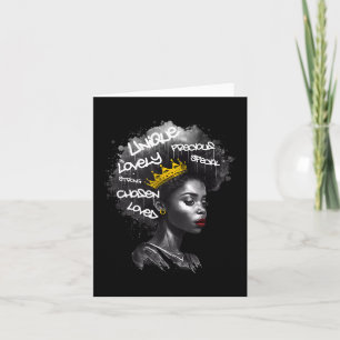 Fabulous Afro Black Woman With Empowering Words An Card