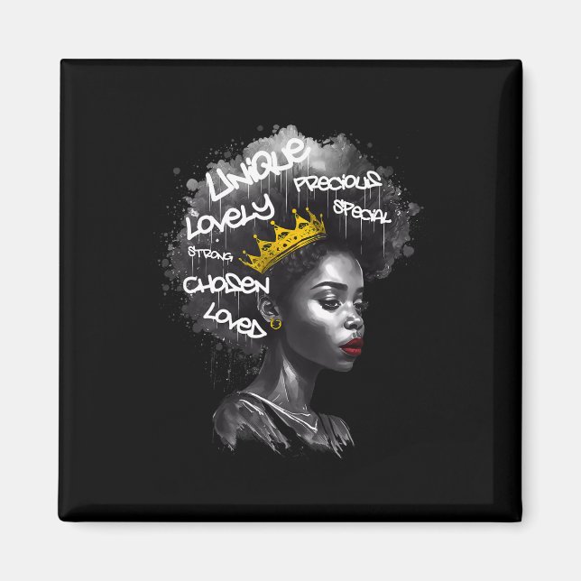 Fabulous Afro Black Woman With Empowering Words An Magnet (Front)