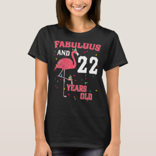 Fabulous And 22 Years Old Flamingo Pink Birthday P T-Shirt