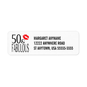 Fabulous and Fifty Return Address Label