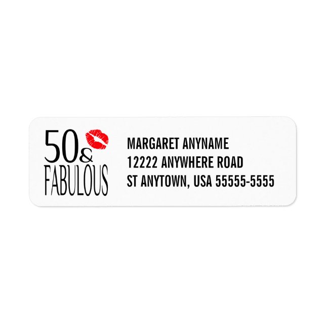Fabulous and Fifty Return Address Label (Front)