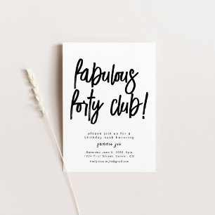 Fabulous and Forty Club Birthday Invite Template