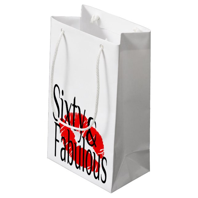 Fabulous and Sixty Small Gift Bag (Back Angled)