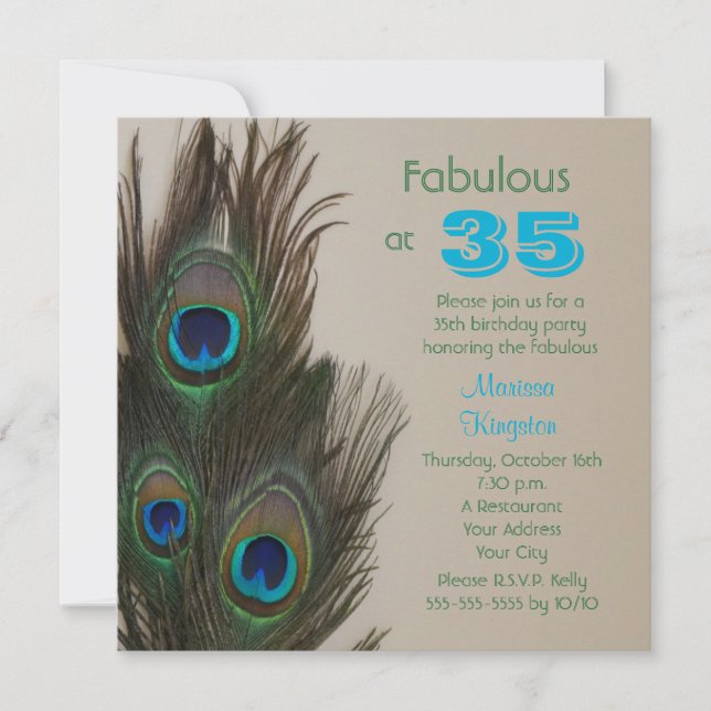 Fabulous at 35 35th Birthday Party Invitation (Front)