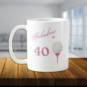 Fabulous at 40 Golf Personalised Coffee Mug