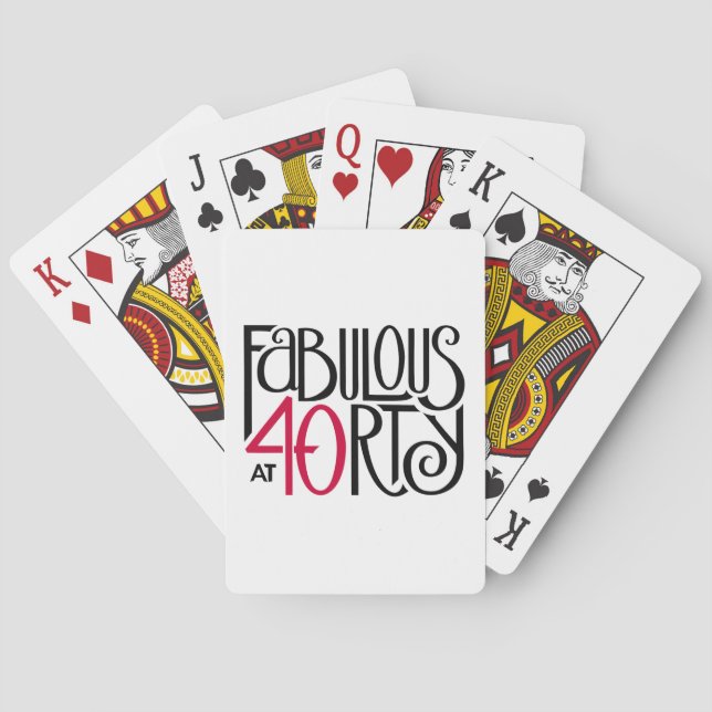 Fabulous at 40 red playing cards (Back)