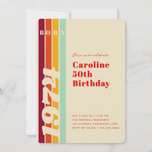 Fabulous at 50 Retro Birthday Party Invitation