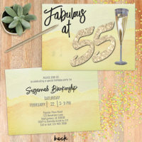 Fabulous at 55 Birthday Party Pastel Watercolor