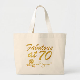 Fabulous at 70 years large tote bag
