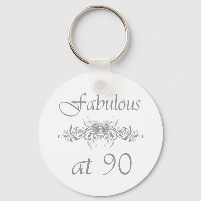 Fabulous At 90 Years Old Key Ring (Front)