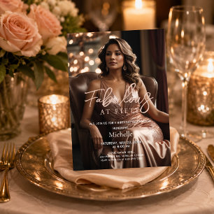 Fabulous at Fifty Rose Gold Photo 50th Birthday  Invitation