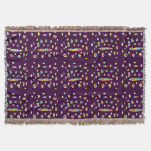 Fabulous beautiful quality design purple mixed throw blanket