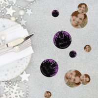 Fabulous birthday black purple glitter photo chic