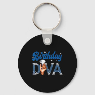 Fabulous Birthday Diva Denim And Diamonds Party De Key Ring