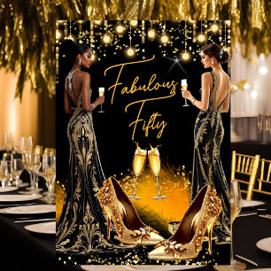 Fabulous Birthday Gold Heels Champagne Dresses Invitation