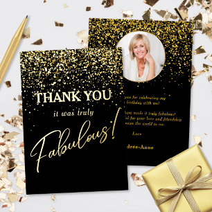 Fabulous Birthday Photo Thank You Gold Foil Card