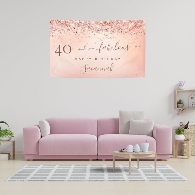 Fabulous birthday rose gold blush pink banner (Creator Uploaded)