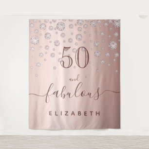 Fabulous birthday rose gold diamonds glam tapestry