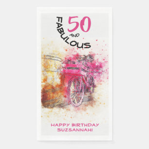 Fabulous Birthday Vintage Bicycle By Year Template Napkin