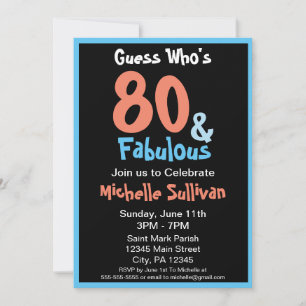 Fabulous Black Birthday Party Invitation