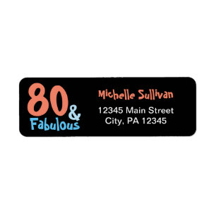 Fabulous Black Birthday Return Address Label