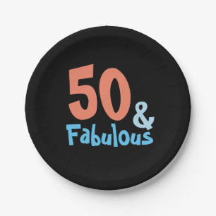 Fabulous Black Retro Birthday Party Paper Plate