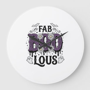 Fabulous Boo Halloween Vintage Ghost Shirt Design_ Large Clock