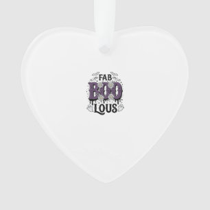 Fabulous Boo Halloween Vintage Ghost Shirt Design_ Ornament