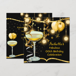 Fabulous Champagne Gold Celebration Party Invitation