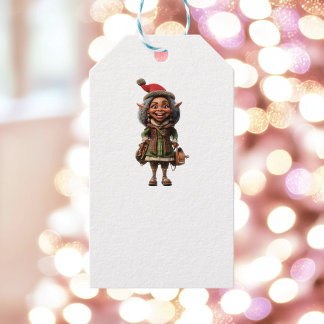 Fabulous Christmas Elf White Gift Tags