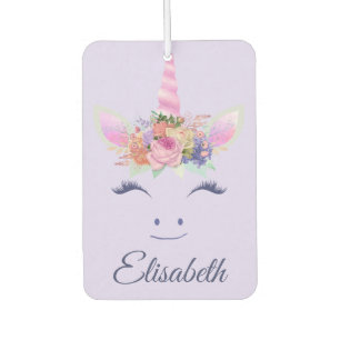 Fabulous Cute Unicorn Flowers Face 2 Car Air Freshener