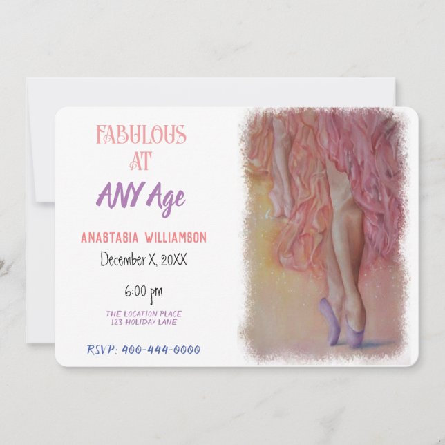 FABULOUS DANCER AT ANY AGE INVITATION (Front)