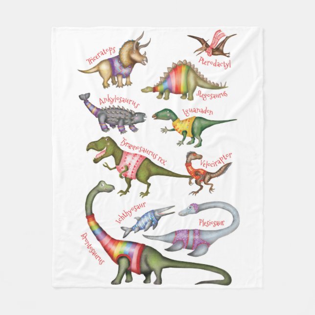 Fabulous dinosaurs fleece blanket (Front)