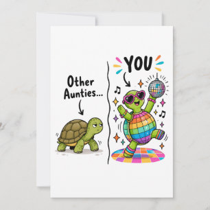 Fabulous Disco Turtle Gift Funny Auntie Card