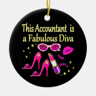 FABULOUS DIVA ACCOUNTANT DIVA CERAMIC ORNAMENT