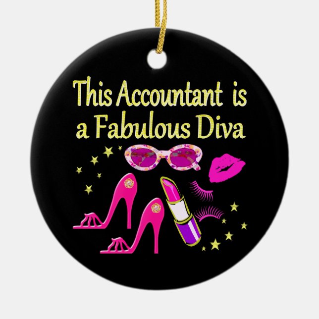 FABULOUS DIVA ACCOUNTANT DIVA CERAMIC ORNAMENT (Front)